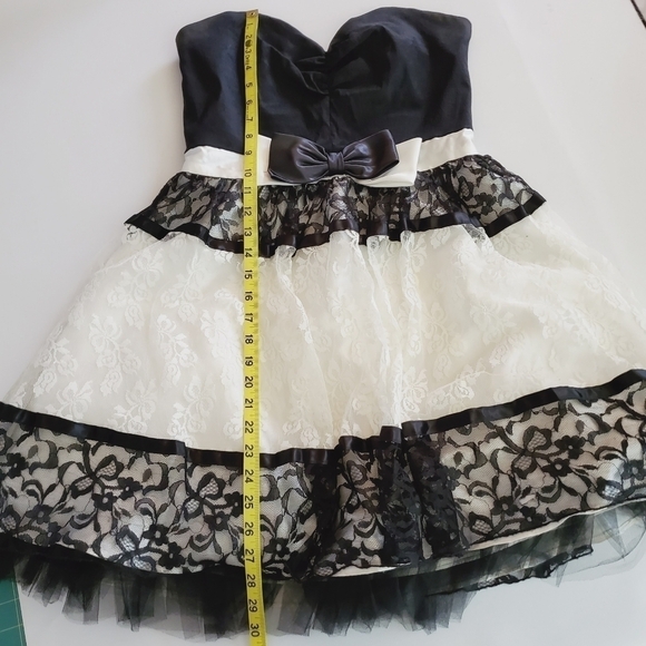 7508 * Jessica McClintock Gunne Sax Strapless Lace Overlay Dress Size 9 Vintage - Picture 10 of 10